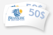 Tirage d'un chèque-cadeau de 50$ à la Brasserie Lac Brompton